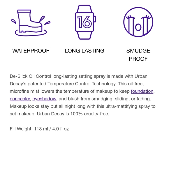 Urban Decay De-Slick Oil Control Makeup Setting Spray - Picture 2 of 8